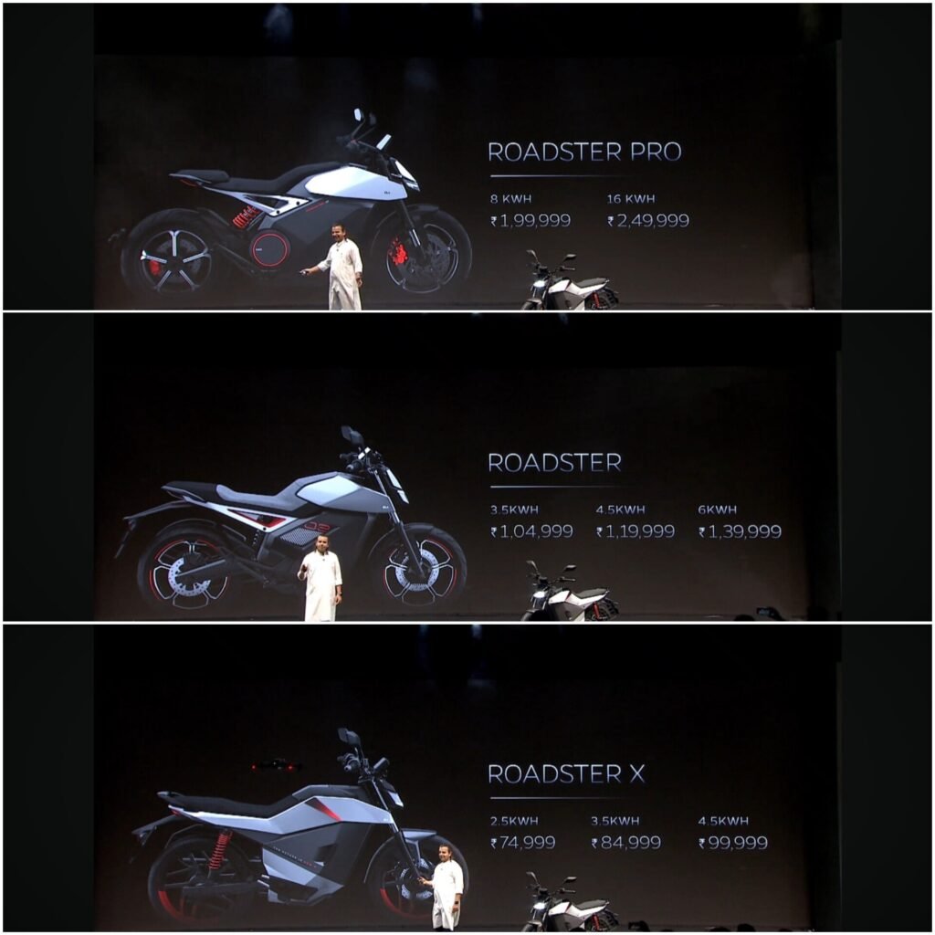 Ola Electric Launches Groundbreaking 'Roadster' E-Motorcycle Series Starting at Rs 74,999