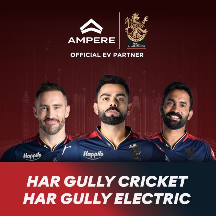 Ampere Electric 2 wheelers collaborate with Royal Challengers Bangalore