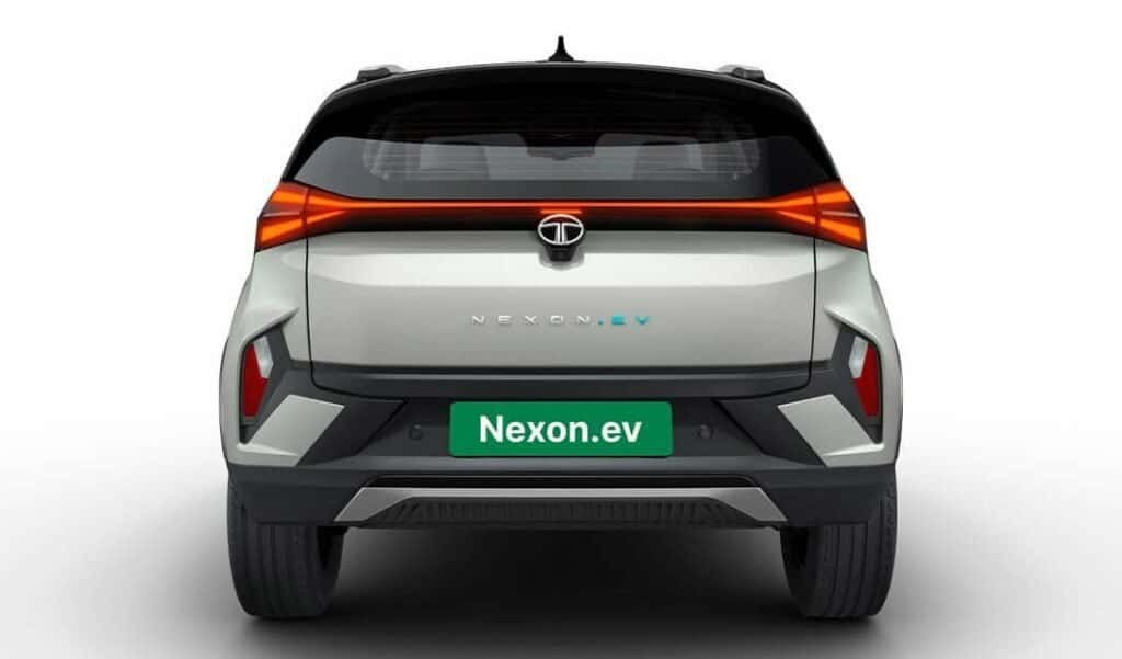 Tata Nexon.ev facelift displayed prior to the September 14 launch