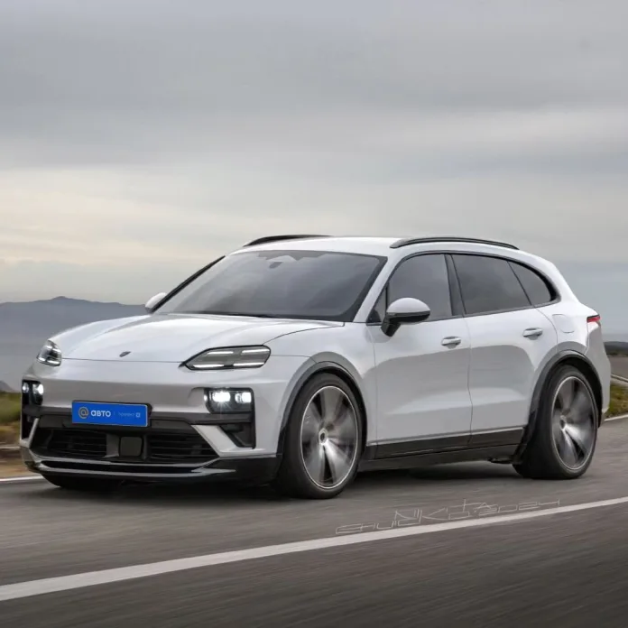Porsche Cayenne EV showcased, combining luxury with advanced electric performance.