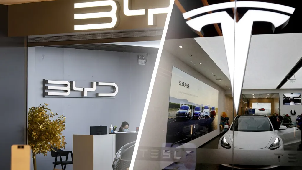 The EV Market Share Battle: Tesla vs BYD 