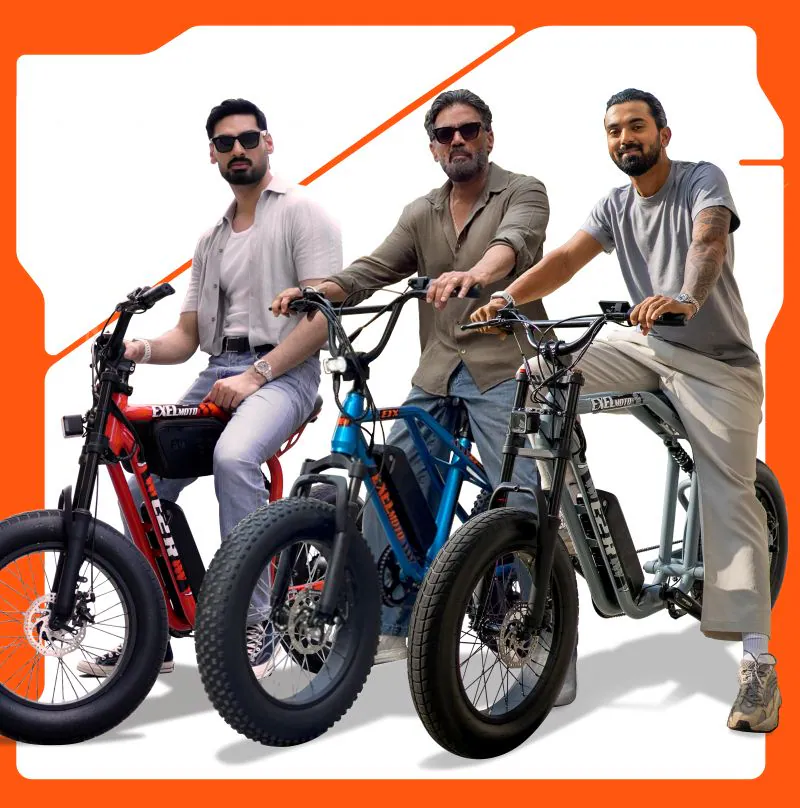 Suniel Shetty, KL Rahul & Ahan Shetty Power Up Exelmoto's Electric Bikes