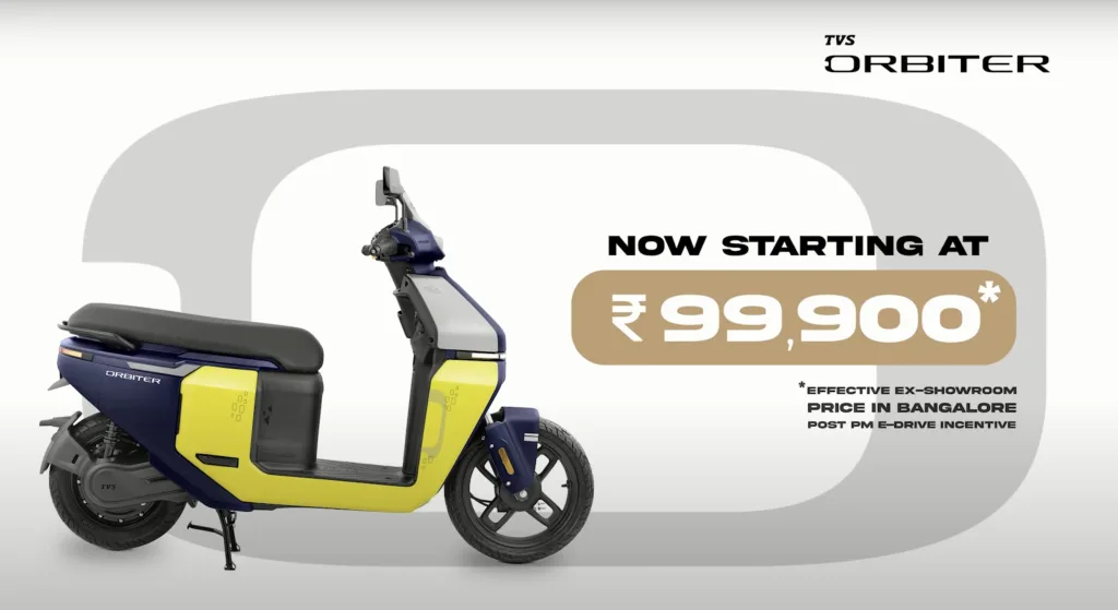 TVS Orbiter EV Launched: India's New Budget Electric Scooter at ₹99,900 TVS Orbiter EV Launched: India's New Budget Electric Scooter at ₹99,900