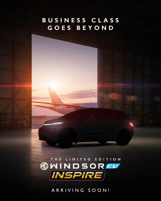 MG Windsor EV Inspire: Fighter Jet-Inspired Special Edition Teased with Level 2 ADAS Windsor EV Inspire