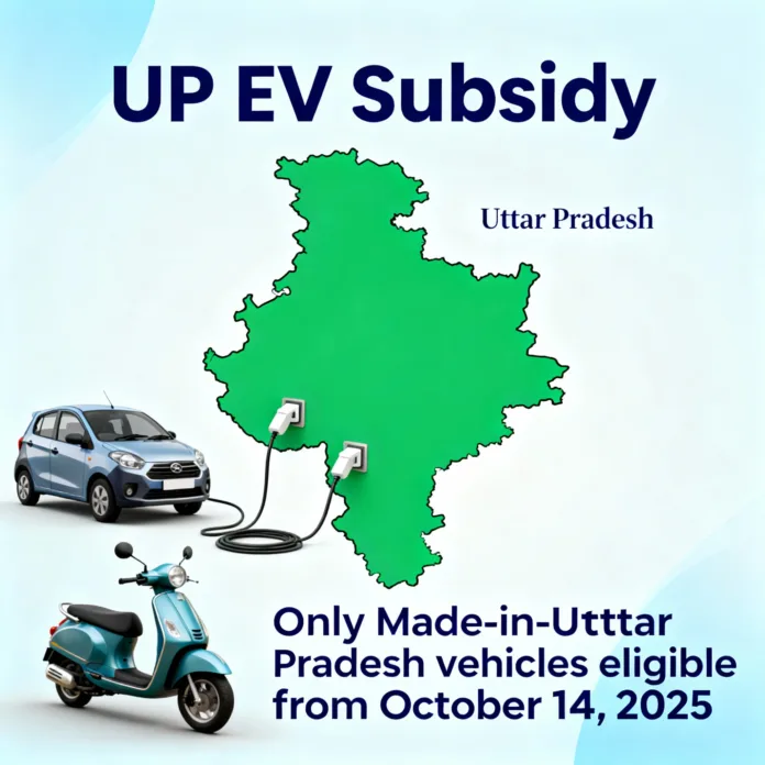 UP EV Subsidy Ends October 13: Only Made-in-UP Vehicles Eligible from 14th