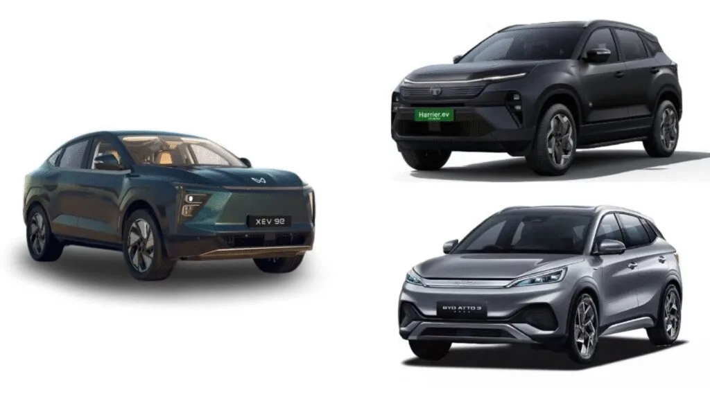 Kia Carens Clavis EV vs Tata Harrier vs Mahindra XEV 9e Image