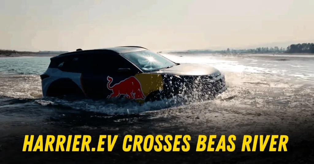 Tata Harrier EV Conquers Beas River Challenge Tata Harrier